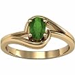 14K Yellow Gold Tsavorite (Green Garnet) Ring