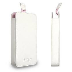 elago Slim Glide Leather Case for Apple iPhone 3G - (White / Pink)