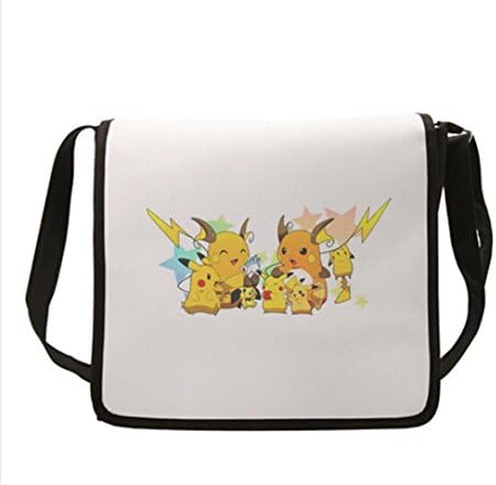 Creative Anime Pokemon Pikachu Unisex Cavans Bag Backpacks Leisure Bag Shoulder Backpack Crossbody Bags White (d)