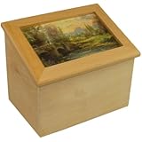 THOMAS KINKADE "Cobblestone Evening" Wooden Recipe Box