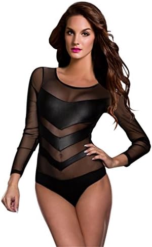 Amour Women's Gothic Punk Romper Overall Teddy Stripper