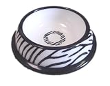 PawProof Small Designer Pet Bowls, Safari Collection - Zebra