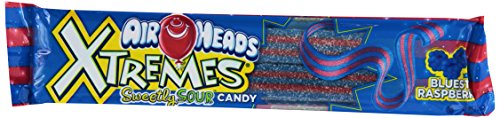 Airheads xtremes sour candy, bluest raspberry, 2 ounce (pack of 1…