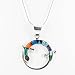 Southwestern Turquoise, Lapis and Spiny Oyster Gemstone Inlaid Round Lizard Pendant in Sterling Silver by Native American Indian Artist on 20" Sterling Snake Chain, #7560