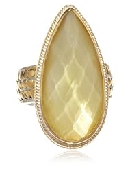 Anna Beck Designs "Flores" 18k Gold-Plated Citrine Drop Ring