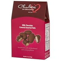 Chocolates on Broadway Milk Chocolate Assorted Nuts, 5-Ounce Boxes (Pack of 4)
