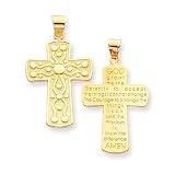 14k Reversible Cross with Serenity Prayer Pendant
