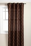 Stylemaster Hudson 55 by 84-Inch Embroidered Faux Silk Grommet Panel, Espresso