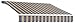 Awntech 8-Feet Galveston Semi-Cassette Left Motor with Remote Retractable Awning, 84-Inch Projection, Dusty Blue/Tan Multi