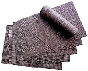 Placemats for Casual or Fine Dining by Pascali Natural Look Wipe Clean (Natural Brown)