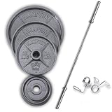 255 Pound Gray Wide-Flanged Olympic Weight Set Plus 42 Pound Bar & Collars
