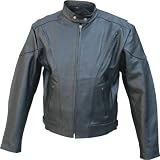 Mens NAKED Leather Motorcycle Touring Jacket European collar. Vented & ZIPOUT liner Sizes 40-60