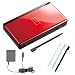 Nintendo DS Lite Crimson and Black Handheld Video Game Console + Accessory Kit