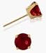 Created 5mm Round Ruby 14 Karat Yellow Gold Stud Earrings