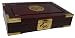 Chinese rosewood jewelry box chest with asian brass accents and good fortune symbol, 12 x 8 x 2.5