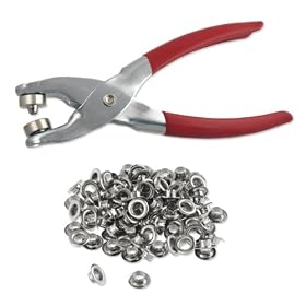 1/4" Grommet Eyelet Setting Pliers with 100 Grommets