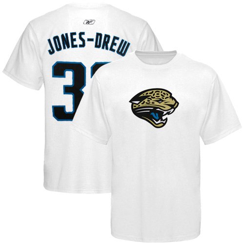 Reebok Jacksonville Jaguars #32 Maurice Jones-Drew White Scrimmage Gear T-shirt (XX-Large)