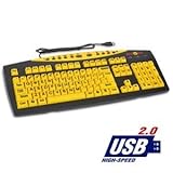 Keys-U-See - Keyboard - PS/2, USB - 104 keys - black, yellow - English - US