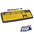 Keys U See Large Print USB Computer Keyboard (Yellow with Black Letters) for Visually Impaired Individuals