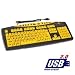 Keys-U-See - Keyboard - PS/2, USB - 104 keys - black, yellow - English - US