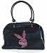 Playboy Black/Fuschia Disco Heart Overnight Handbag