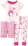 Vitamins Baby Girls Infant Owl Hugs And Kisses 3 Piece Pajama Set