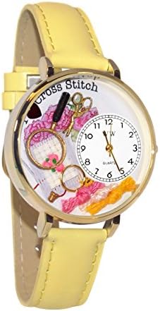 Whimsical Watches Women's G0450010 Cross Stitch Yellow Leather Watch