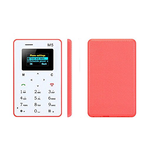 Twinbuys M5 Mini Mobile Card Phone for Basic Back Up Use Kids Gift 2G Micro Sim(pink)
