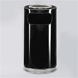 Designer Line European 12 gallon Steel/Chrome Ash/Trash Black with Chrome Ash/Trash SO16SU-20B