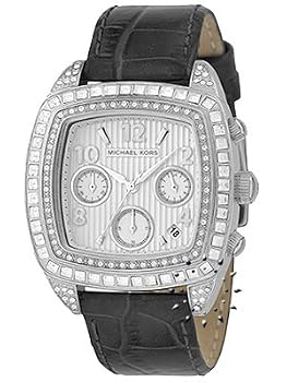 Michael Kors #MK5103 Women's Leather Strap Diamond Accented Chronograph Watch