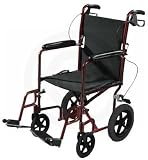Drive Expedition Aluminum Transport Chair with Loop Lock, 17 Seat, Blue