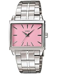Casio Womens LTP1334D-4A Silver Stainless-Steel Quartz Watch with Pink Dial