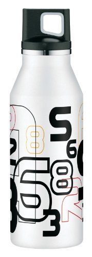 alfi 5347118100 Trinkflasche elementBottle Drehverschluss Numbers white 1,0 l