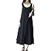 Artas Women's 100%Cotton Sleeveless Loose Casual Dress Long Dress