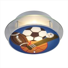 2 Light Sports Semi Flush Ceiling Light Fixture - Multi-Colored by Elk