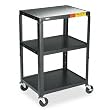 5-In-1 Standard Adjustable AV Cart/Stand, 3-Shelf, 24 x 18 x 42, Black