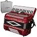 Musical Instruments : CR3473 34 Key 72 Bass Note Accordion (Red)