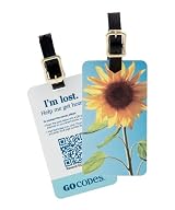 GoCodes Smart QR Bar Code Luggage Tag - Summer Sunflower One Size