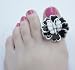 Black and White BIG Toe Ring