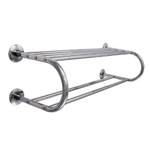 Hotel Chrome Bathroom Wall Shelf With Towel Rail