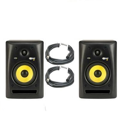 KRK RP8 G2 Rokit Powered Studio Monitors (PAIR) + 2 Whirlwind XLR 20' Cables