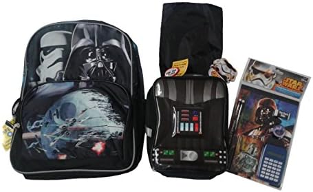 Star Wars Darth Vader Storm Troopers 16" Backpack, Stationery Set &amp; Matching Darth Cape Lunch Kit