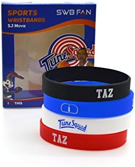 Best Space Jam ! TAZ Wristband By SWBFAN High Quality, 3D Printed Tune Squad Bracelets-Set Of 4 Unique, Tune Fans Perfect Gift For Kids,Teens & Adults (Youth 7.48x0.47x0.07 Inches, TAZ SET)