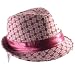 New Diamond Stingy Brim Satin Band Fedora Trilby Hat * Pink * Small / Medium