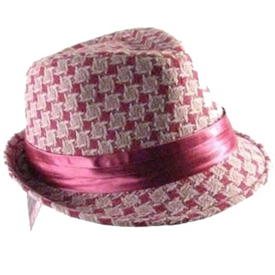 New Diamond Stingy Brim Satin Band Fedora Trilby Hat * Pink * Small / Medium