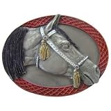 Horse Head W/ Tassel Bridle Belt Buckle by Bergamot