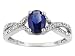10KT WG 1.00CT LAB CREATED SAPPHIRE AND DIAMOND ACCENT RING