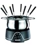 Severin 2400 Fondue, Noir / Chrome, 800 W, Caquelon Inox, 8 Fourchettes