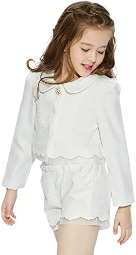 Pretty Tiger Little Girls Lapel Solid Short Blazer Jackets Outerwear Suit 10-12 Coat