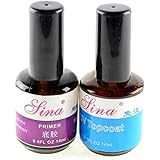 2pcs UV Top Coat Primer Base Gel Nail Art Tips Builder Acrylic Polish Set 14ml